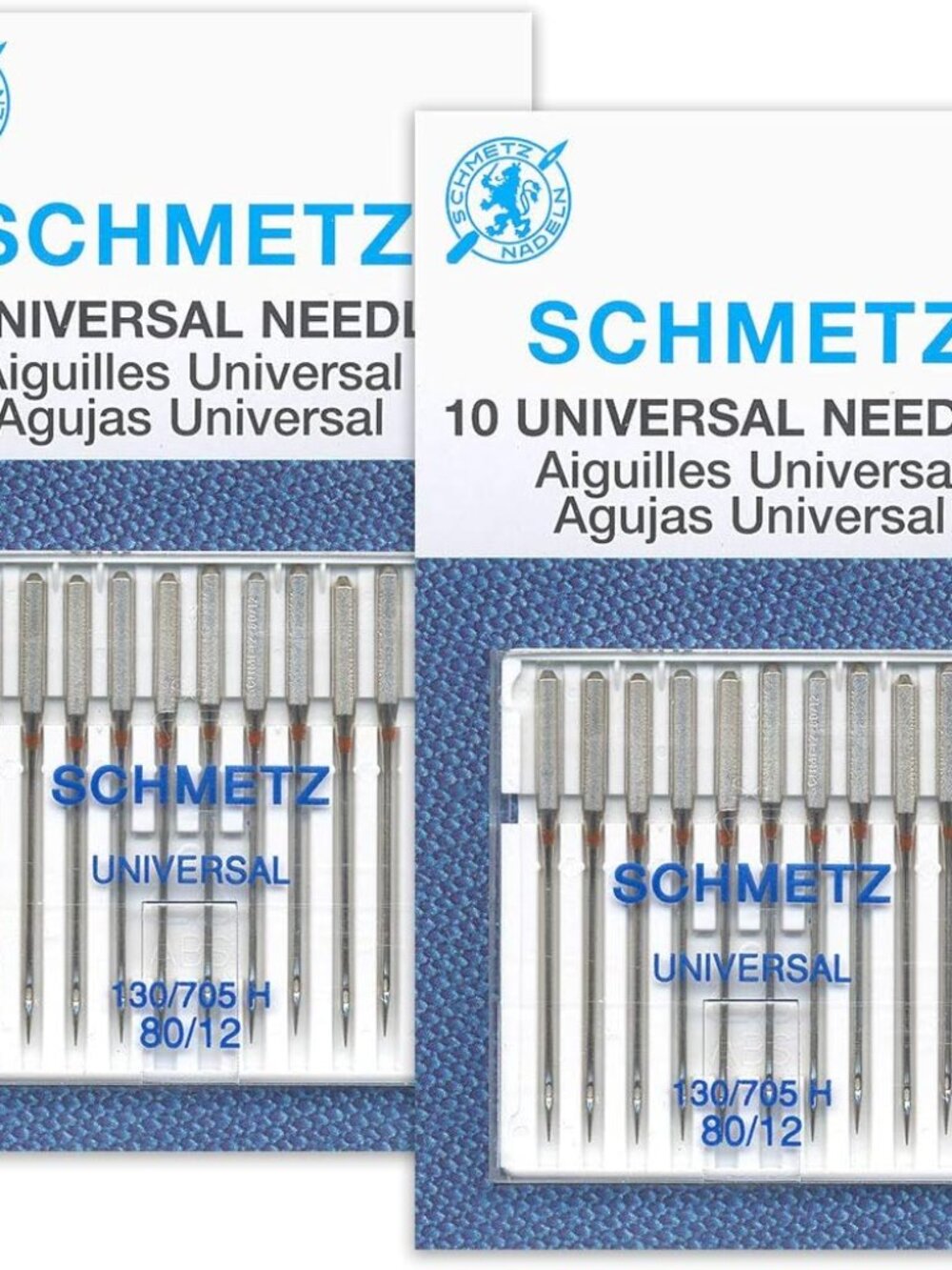 Universal Sewing Machine Needles - Size 80/12, 10 Needle Card, Pack of 2